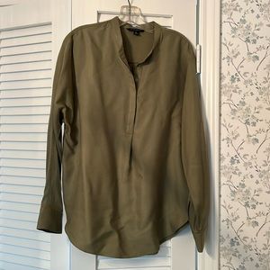 Soft olive green tencel blouse, Banana Republic, size medium.